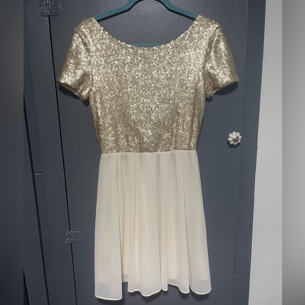Gold Sequin Top Dress